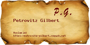 Petrovitz Gilbert névjegykártya
